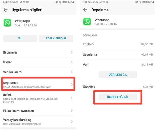 Ayarlar Üzerinden Android’de WhatsApp Önbelleğini Temizleme