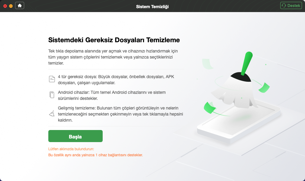 Temizleme İşlemine Başlamak İçin Başlat’a Tıklayın