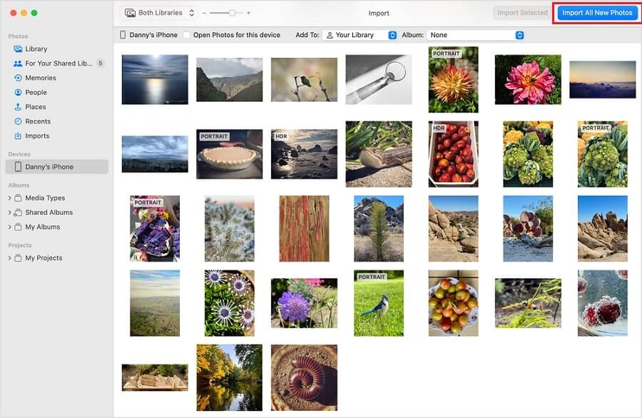 Fotoğraflar ile iPhone'dan Mac'e Fotoğraf Aktarma