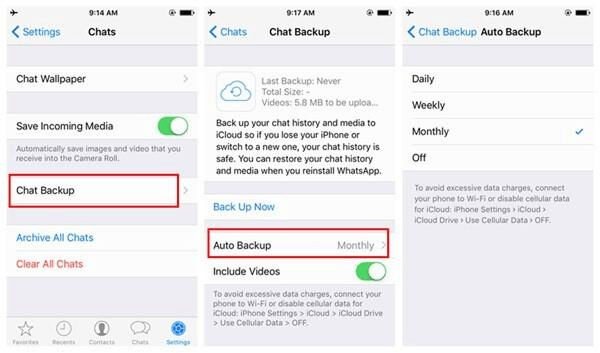 iPhone’da WhatsApp’ı Yedekleme