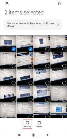 Çöp Kutusuna tıklayın