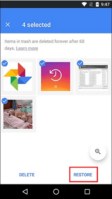Geri Yükle Düğmesine Tıklayın