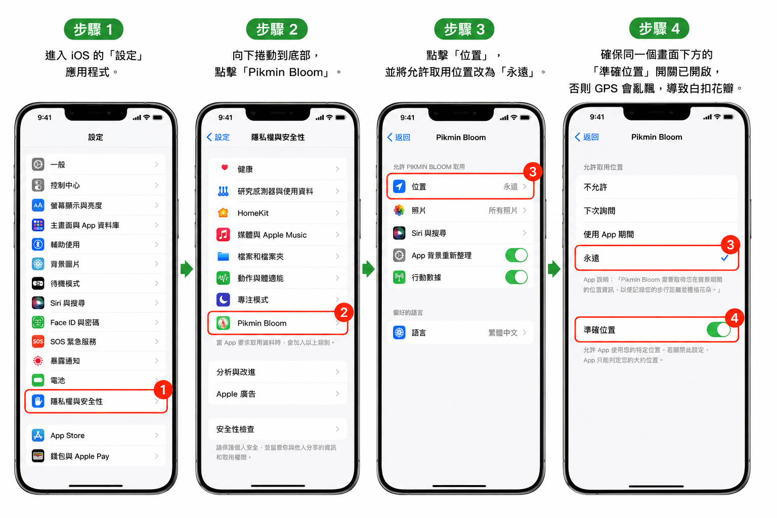 iOS 17+ 定位權限設定程序步驟