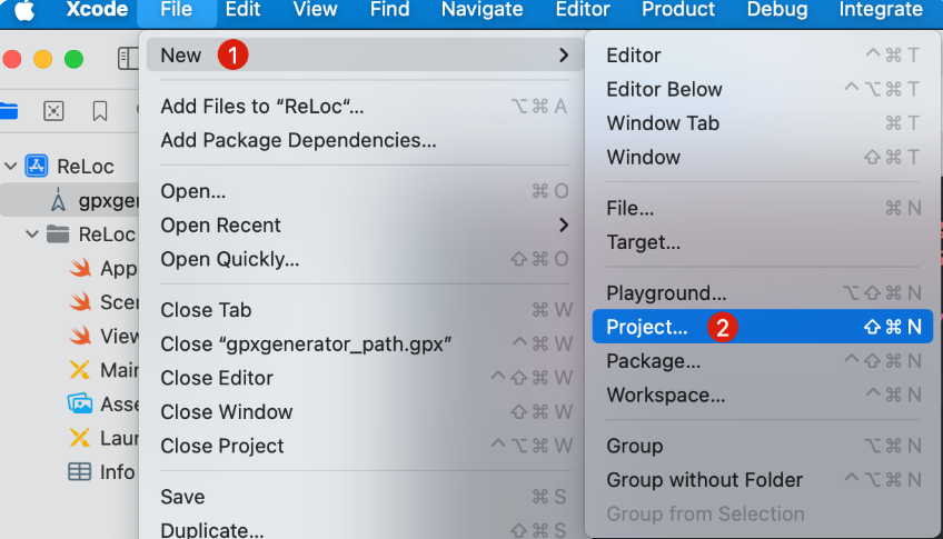 選擇「Create a new Xcode project」