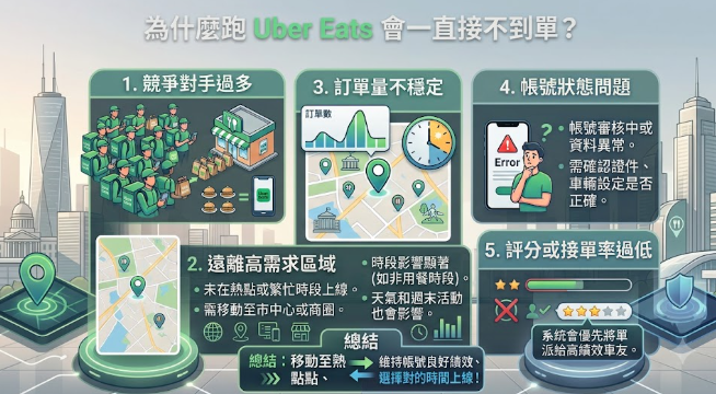uber eat 接 不 到 單